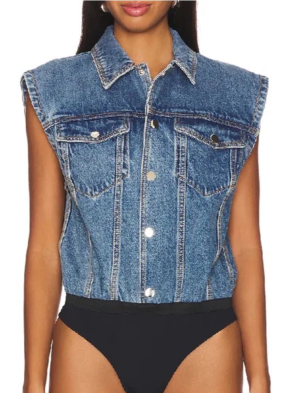 Ronny Kobo - Carlyle Bodysuit in Light Wash blue NWT